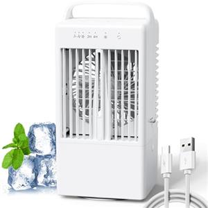 DAONEG Condizionatore Portatile Raffreddatore d'aria 4 in 1,Climatizzatore Portatile Silenzioso con 90° Oscillazion,3 Velocità,Modalità di Spray, Timer 2/4H,Climatizzatore 900ml per Casa Ufficio Campeggio