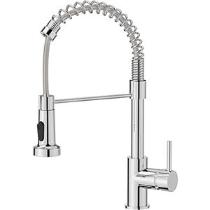 FORIOUS Miscelatore Cucina, Rubinetto Lavello Cucina, Acciaio Inox Ad Alta Pressione Orientabile a 360°Monocomando, Cromo Lucido