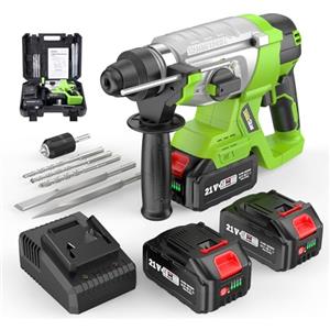 TaskStar Trapano a Percussione a Batteria: Trapano a Percussione Multifunzionali 4 in 1, Tassellatore a Batteria Efficiente e Portatile con Batterie da 2*4.0AH e Caricabatterie per Progetti fai da te