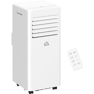 HOMCOM Condizionatore Portatile 9000 BTU/H 20㎡ 3-in-1 Climatizzatore Portatile Silenzioso, Raffreddamento Deumidificazione Ventilazione e Modalità Sleep, con Telecomando, Timer 24H, Classe A