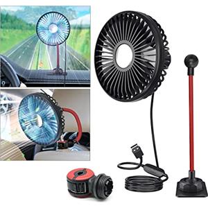 Ymenow Ventola per poggiatesta auto, 5 V 1 A, ventola di raffreddamento portatile per sedile auto, ventilatore USB per sedile posteriore, rotazione a 360°, ventola da scrivania con 3 velocità, forte