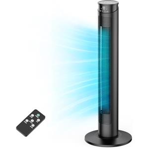 JERVAMNI Ventilatore a Torre con Telecomando - Ventilatore a Colonna 8 m/s, Timer 1-12 Ore, 6 Velocità e 5 Modalità (Temperatura Costante ECO), Oscillazione 70° Silenziosa, Basso Consumo Energetico 45 W
