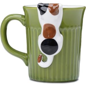 ZONSUSE Tazza Divertente Gatto,Tazza Personalizzata con Gatto Sbircia,Tazza da Caffè Gatti,Tazza Gatto Subdolo,Tazza Gatti 3D,Regalo Gatto per Donna Bambina Fidanzata Coppia 350ml (Gatto Calico)