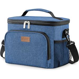 Lifewit Borsa Termica Porta Pranzo,Borsa Frigo Riutilizzabile per Uomo Donna, Borsa Porta Pranzo Portatile Congelabile a Prova di Perdite con Tracolla Regolabile per Lavoro/Picnic, Blu scuro 15L