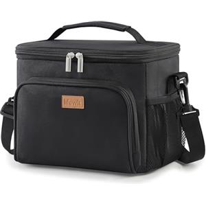 Lifewit Borsa Termica Porta Pranzo,Borsa Frigo Riutilizzabile per Uomo Donna, Borsa Porta Pranzo Portatile Congelabile a Prova di Perdite con Tracolla Regolabile per Adulti per Lavoro/Picnic, Nero 15L