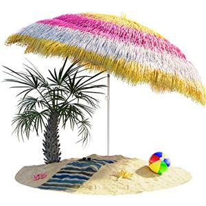 Kingsleeve® Ombrellone Stile Hawaii Ø160 cm Inclinabile e Regolabile Parasole da Giardino o Spiaggia Protezione UV 30+