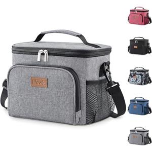 Lifewit Borsa Termica Porta Pranzo,Borsa Frigo Riutilizzabile per Uomo Donna, Borsa Porta Pranzo Portatile Congelabile a Prova di Perdite con Tracolla Regolabile per Adulti per Lavoro, Grigio 9L