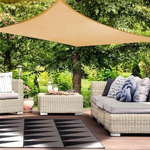 HAIKUS Tenda a Vela Impermeabile Rettangolare 3x6 m, Protezione Raggi UV 98%, Vela Ombreggiante Quadrata 6x3 m, Telo Tenda da Sole per Esterno, Giardino Terrazzo, Color Sabbia