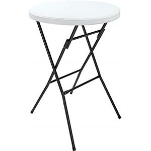 Casaria® Tavolo da Bar Ø 72 cm Tavolino Rotondo Pieghevole da Giardino per Feste Altezza 110 cm in Metallo Bianco