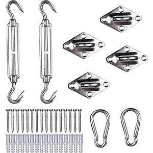 WOLTU Kit di Fissaggio per Tende a Vela Accessori di Montaggio in Acciaio Inox