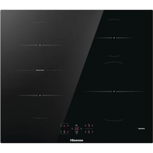Hisense HI621FM - Piani Cottura a Induzione, 4 Zone di Cottura con Funzione Bridge, Funzione Power Boost, Timer di cottura, Indicatore di calore residuo, Nero, 595 × 54 × 520