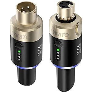 LEKATO Ricevitore trasmettitore microfono wireless XLR 5,8 Ghz Dispositivo microfono plug-on wireless per microfono dinamico, mixer audio, fotocamera DSLR, PA