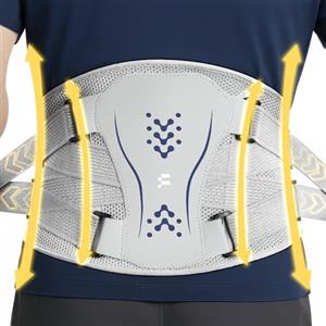 Fitomo Fascia Lombare Supporto Schiena, Fascia Lombare 4D Traspirante a Maglia - Allevia il Dolore alla Schiena, Supporto Largo e Robusto per Lunghe Sedute, Guida e Palestra Sciatica