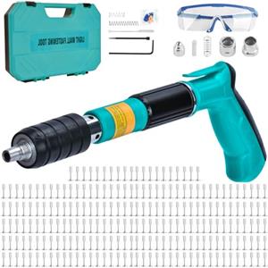DkevEu Pistola Sparachiodi con 220 Chiodi per Sparachiodi, Pistola Chiodi Parete Rivettare Strumento, Chiodatrice Decorativa per Calcestruzzo, Manuale per Unghie in Acciaio Regolabile a 5 Velocità