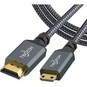 Twozoh Breve Cavo Mini HDMI a HDMI 0,3M, Tipo C a Tipo A supporta 4K/60Hz 1080p 2.0a/b 2.0/1.4a
