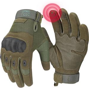 KEMIMOTO Guanti Moto, Guanti Tattici con Nocche Dure Uomo Donna Guanto Touchscreen Sport per Moto Equitazione Tiro Arrampicata Combattimento