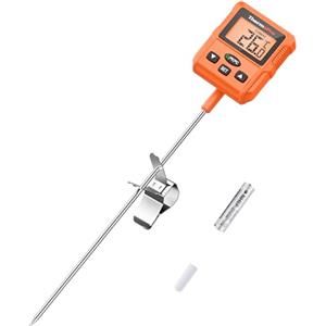 ThermoPro TP 511 Termometro Digitale per Carne Impermeabile con Morsetto per Pentola Termometro per Alimenti da Cucina a Lettura Istantanea Termometro per Griglia, Olio, Liquidi
