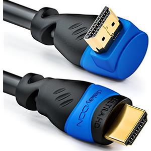 deleyCON 0,5m Cavo HDMI Angolato (Angolo 270°) - UHD 4K HDR 1080p 2160p EARC - per TV, Soundbar, Monitor, PC, Laptop, Proiettore, PS5, Xbox - Nero
