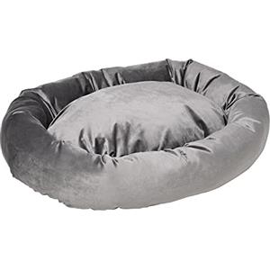 PawHut Cuccia per Gatti Cani Imbottita con Bordi Rialzati e Cuscino, Cuccia Cane Interno Rivestimento in Velluto Sfoderabile, 132x89x28cm, Grigio Scuro