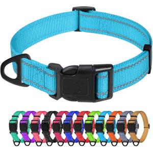 TagME Collare per Cani in Nylon Riflettente, Fibbia Staccabile Durevole, Collari Di Sicurezza Regolabili per Cani Di Piccola Taglia, Blu, Larghezza 2.0 cm