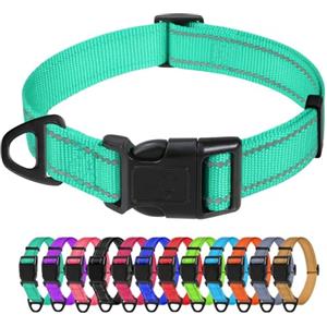 TagME Collare per Cani in Nylon Riflettente, Fibbia Staccabile Durevole, Collari Di Sicurezza Regolabili per Cani Di Piccola Taglia, Teal, Larghezza 2.0 cm