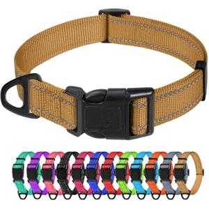 TagME Collare per Cani in Nylon Riflettente, Fibbia Staccabile Durevole, Collari Di Sicurezza Regolabili per Cani Di Piccola Taglia, Marrone, Larghezza 2.0 cm