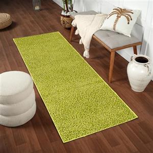 Livabliss Tappeto Shaggy Home Ampio Tappeto Salotto Moderno, Sala da Pranzo, Morbido Tappeti Shaggy per Camera da Letto, Motivo Astratto Berbero Peloso, leggera da Pulire, 80x220 cm Verde