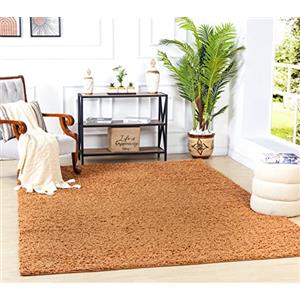 Livabliss Tappeto Shaggy Home Ampio Tappeto Salotto Moderno, Sala da Pranzo, Morbido Tappeti Shaggy per Camera da Letto, Motivo Astratto Berbero Peloso, leggera da Pulire, 100x200 cm Terracotta