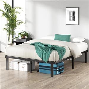 Zinus Caleb Letto 100 x 200 cm - Altezza 36 cm con spazio sotto il letto - Telaio letto in metallo - Telaio pieghevole - Nero