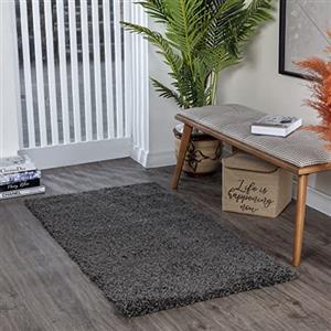 Livabliss Tappeto Shaggy Home Ampio Tappeto Salotto Moderno, Sala da Pranzo, Morbido Tappeti Shaggy per Camera da Letto, Motivo Astratto Berbero Peloso, leggera da Pulire, 80x150 cm Grigio Scuro