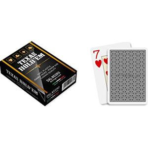 Dal Negro - Mazzo di Carte Professionali Poker Texas Hold'em Casino Quality, Plastificate e Impermeabili, 1 Mazzo da 55 Jumbo Index con Jolly, Retro Nero, Made in Italy