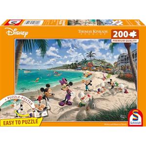 Schmidt Spiele 56559 Thomas Kinkade, Disney, Topolino e Minnie, in Florida, Puzzle da 200 pezzi, Multicolore