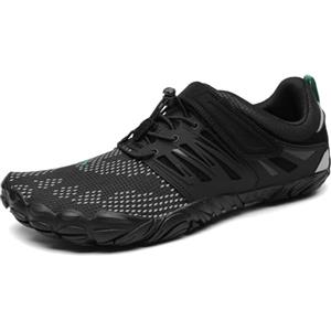 SAGUARO Barefoot Shoes Uomo Donna Scarpe Barefoot Minimaliste Scarpe a Piedi Nudi Antiscivolo Scarpe Trail Running Leggere Scarpe Dita Nero Ricco,Gr.40