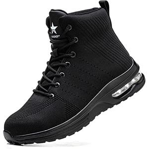 Rona Shoes Stivaletti Antinfortunistici Scarpe Antinfortunistiche Scarpe da Lavoro Antinfortunistiche Comode Leggere Comode Uomo Donna Phantom Black EU 43