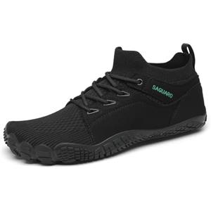 SAGUARO Unisex Mid-Top Barefoot Shoes Uomo Donna Scarpe da Piedi Nudi Trail Running Outdoor e Indoor Antiscivolo Leggere Nero 37 EU