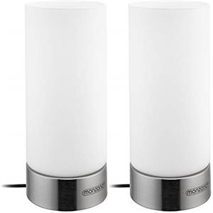 Monzana 2x Lampade Comodino Touch Incl. Lampadine LED Dimmerabile E14 Luce Notturna Lettura Soggiorno Scrivania