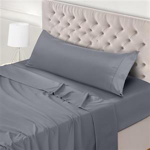 Utopia Bedding - Set Lenzuola Matrimoniali 3 Pezzi 150x200 cm - Set Lenzuola Letto, Spazzolata Poliestre di Microfibra - Lenzuolo con Angoli, Lenzuolo Piatto e 1 Federa 45x170, Grigio