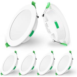 ALUSSO 6 Faretti LED da Incasso, 10W 800Lm Faretti da incasso ultra sottili Dimmerabile, Bianco Caldo 3000K Bianco Neutro 4000K Bianco Freddo 6500K Orientabili, Faretti da Bagno per Cucina, Soggiorno