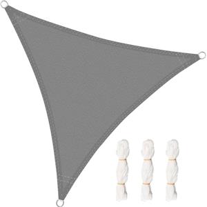 WOLTU Vela ombreggiante 2x2x2m in HDPE 180 g/m² Traspirante Tenda a Vela Parasole Triangolare Protezione Solare Respirante Anti UV Giardino Esterni Grigio