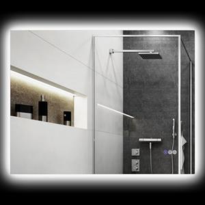 HOMCOM Specchio Bagno con Luce LED 80x60cm, Specchio per Bagno Retroilluminato Reversibile con Cornice, Antiappannamento, 3 Temperature Colore, Dimmerabile, Memory, in Vetro e Lega di Alluminio