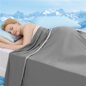 Marchpower Coperta Estiva Matrimoniale 130x170cm, Arc-Chill Coperta Letto in Fibra di Raffreddamento Giapponese Q-MAX> 0,5 Traspirante Morbido, Anti Statico, 2 Lati Allevia Sudore-Grigio
