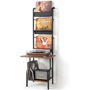 Bikoney Supporto Giradischi in Vinile con Supporto per Giradischi in Vinile Fino a 200 Album,Supporto per Giradischi con Supporto per Dischi in Vinile, Supporto da Parete in Vinile da Tavolo