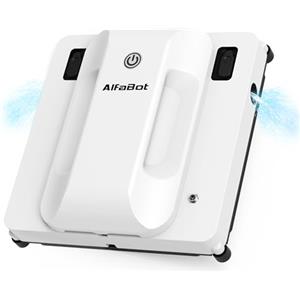 AlfaBot Robot lavavetri GLS400, Lavavetri Automatico Intelligente delle Finestre con Spruzzattura Bidirezioni, Serbatoio dell'Acqua da 50 ml, Tecnologia di Rilevamento del Bordo, Quadrato