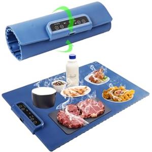 Viaik Scaldavivande Elettrico Portatile, Vassoio Riscaldante Elettrico con 3 Regolabile di Temperatura, 3 Modalità di Timer, Tappetino Riscaldante per Cucina, Buffet, Viaggi e Feste, Lnsulation board
