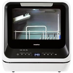 PremierTech Mini Lavastoviglie Portatile, Da Campeggio, Barca, Casa Vacanze, Hotel, Bed & Breakfast, 6 programmi, Compatta, Minimo Ingombro, Da Tavolo Appoggio, Lavaggio Frutta Biberon, Nera PTLS2B