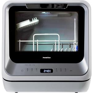 PremierTech Mini Lavastoviglie Portatile, Da Campeggio, Barca, Casa Vacanze, Hotel, Bed & Breakfast, 6 programmi, Compatta, Minimo Ingombro, Da Tavolo Appoggio, Lavaggio Frutta Biberon, Silver, PTLS2S