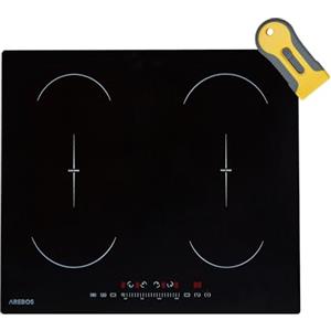 Arebos Piano cottura a induzione | 7200 W | 4 piani cottura con 2 doppie zone flessibili | 59 cm | Autark | con sensore Touch, timer, sicurezza bambini, protezione contro il surriscaldamento,