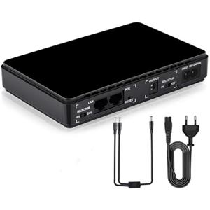 Kitbox Mini UPS Gruppi di continuità con ingresso 100V-240V CA uscita DC 5V / 9V / 12V / 5 V / 24 V 8800mAh Power Bank UPS per Router Wireless, Modem, Monitor, VOIP, WEBCAM, Telecamera di Sorveglianza, ecc.