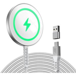 ESR HaloLock Caricatore per Magsafe, Caricatore Wireless Magnetico, Caricabatterie Wireless Compatibile con iPhone 15/15 Plus/15 Pro/15 ro Max/14/13/12, aggancio Magnetico Resistente, Argento