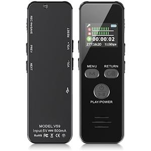 Howabo 60ORE Registratore Vocale, 64GB Custodia in Metallo, con Attivazione Vocale e Password, USB C Registrazione Audio per Conferenze Riunioni Colloqui Classe